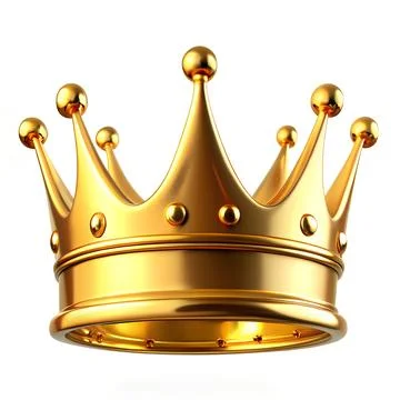 Royal gold crown 3d rendering png Stock Illustration