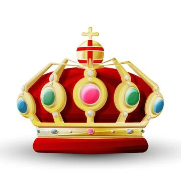 Royal golden crown for a king vector object over white background 스톡 일러스트