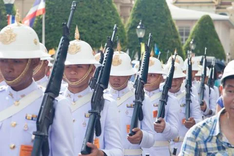 Royal guard on march Foto stock