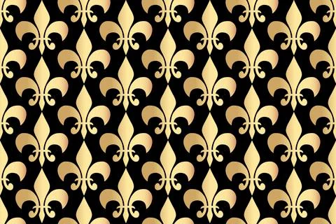 Royal heraldic lilies seamless pattern abstract background Stock Illustration