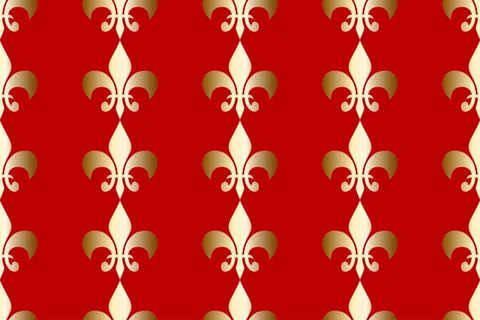 Royal heraldic lilies seamless pattern abstract background Stock Illustration