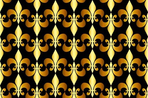 Royal heraldic lilies seamless pattern abstract background Stock Illustration