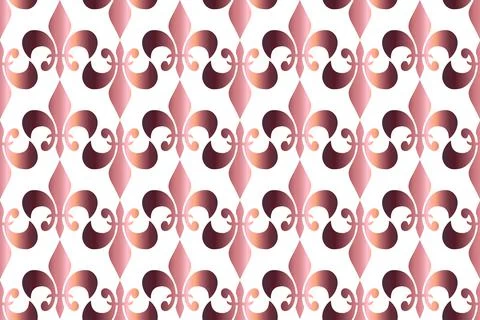 Royal heraldic lilies seamless pattern abstract background Stock Illustration