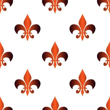 Royal heraldic lilies seamless pattern abstract background Stock Illustration