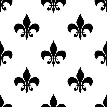 Royal heraldic lilies seamless pattern abstract background Stock Illustration