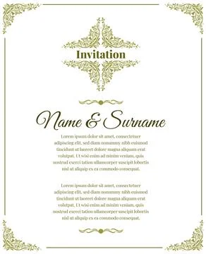 Royal invite template design vector Stock Illustration