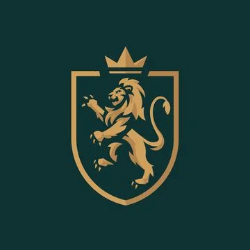 Royal king lion logo vector for sports team Stock Illustration