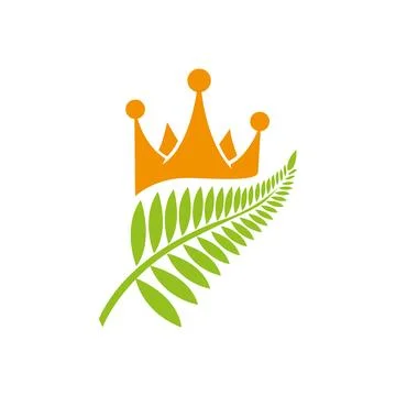 Royal Leaf Logo Design Premium Organic Branding Stock Illustration