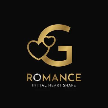 Royal letter G with heart shape initial vector logo design Stock Illustration