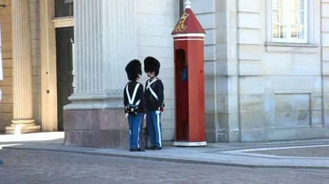 Royal Lifeguard in Copenhagen Stock Footage