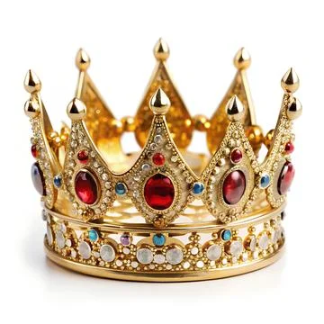 Royal luxury crown 3d rendering with precious gemstones Stock Illustration