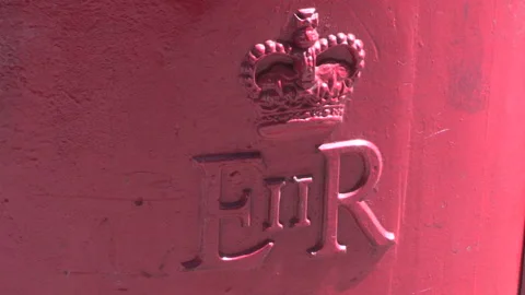 Royal Mail ER on post box 2 Stock Footage 153910259