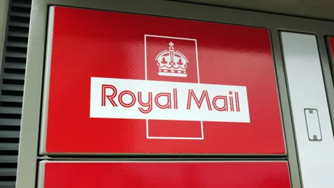 Royal Mail modern red post box, Lesney Avenue, London. UK. Stock Footage 284846033