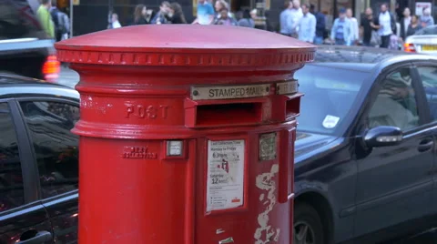 Royal mail post box in London Stock Footage 60820524