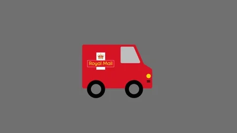 Royal Mail red parcel delivery van enters then exits. Stock Footage 169196810