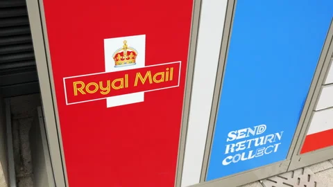 Royal Mail send and collect post boxes. 3 Lesney Avenue, London UK. Stock Footage 284835970