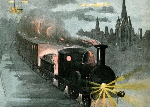 Royal Mail Train 1887 Colour Illustration Stock Illustration