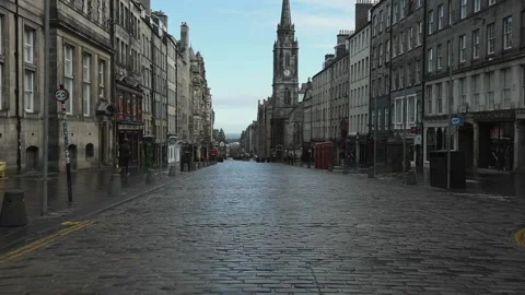 Royal Mile lockdown empty streets Stock Footage 150356613