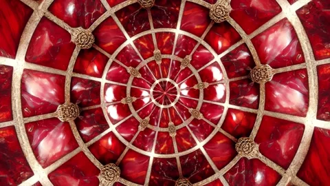 Royal Modern red stone tile ornament background loop Video stock 325330634