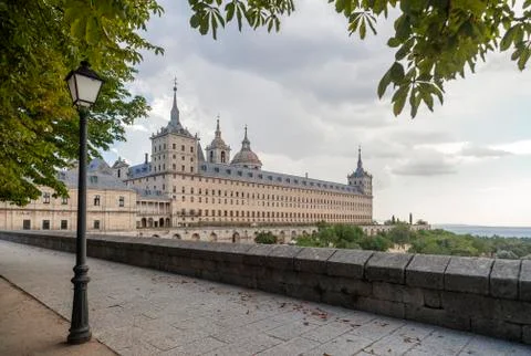 Royal monastery of San Lorenzo de El Escorial, Madrid Community, Spain. Stock Photos