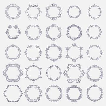Royal monogram frames. Flourishes calligraphic elegant ornament lines. Vector Stock Illustration