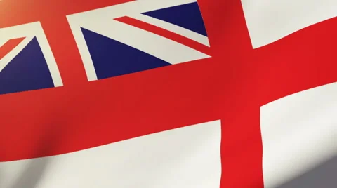 Royal Navy flag waving in the wind. Looping sun rises style.  Animation loop Stock-Footage 48333793