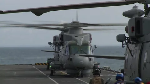 Royal Navy Merlin Mark 2 Helicopters Vídeo Stock 44037109