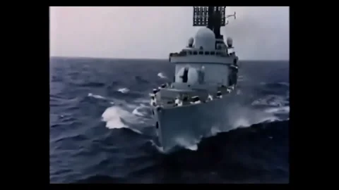 Royal Navy Type 42 Destroyer HMS Coventry [D118] 1980 Stock Footage 335384693