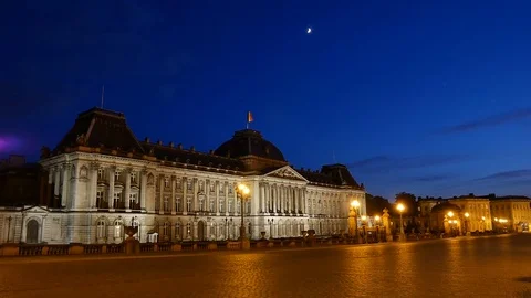 Royal Palace Of Brussels time lapse Stock Footage 76138581