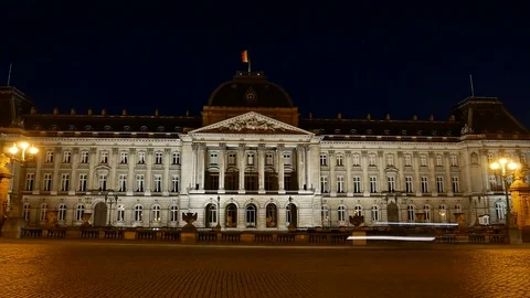 Royal Palace Of Brussels time lapse Stock Footage 76138639