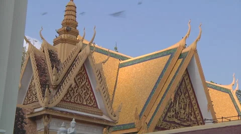 Royal Palace complex in Phnom Penh, Cambodia Stock Footage 51714377