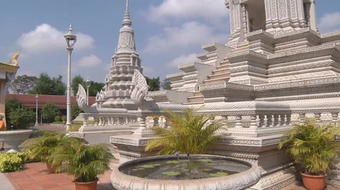 Royal Palace complex in Phnom Penh, Cambodia Stock Footage 51714637