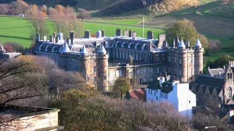 Royal palace of Holyroodhouse in Edinburgh Stock Footage