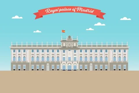 Royal Palace Madrid Vector illustration. Stock Illustration
