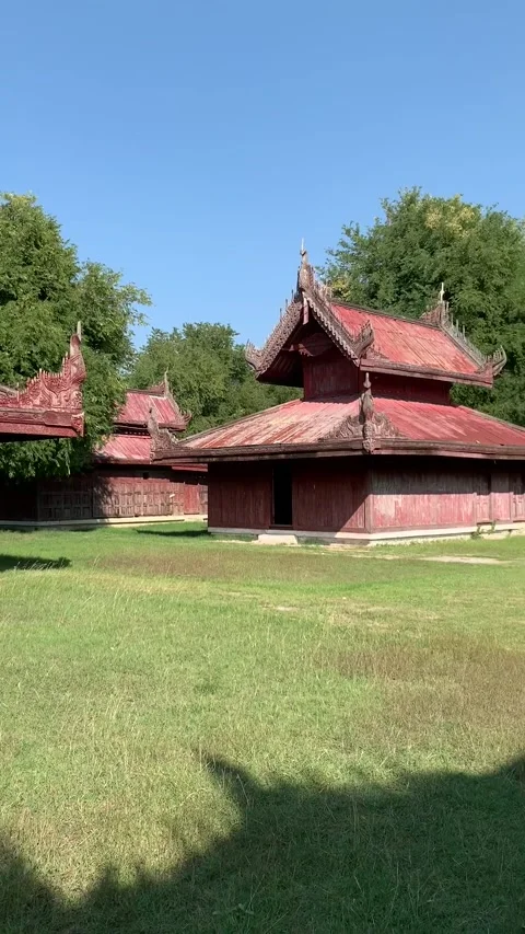 Royal Palace in Mandalay Stock Footage 343878013