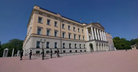 Royal Palace in Oslo Stock Footage 284351685