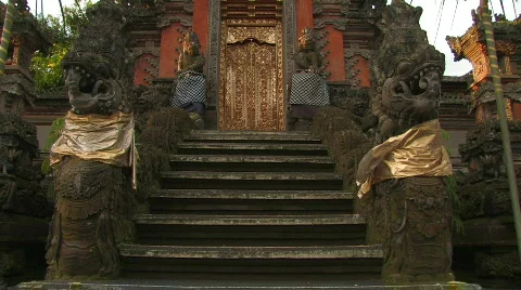 Royal Palace Temple Gate, Ubud, Bali. Stock Footage