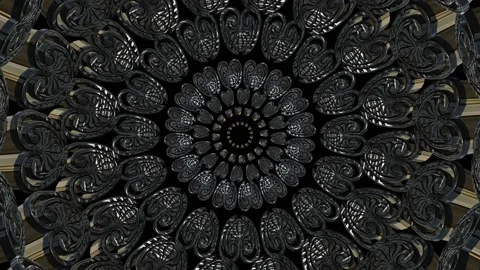 Royal pattern. 3D shapes laid out in circles. Gold and silver. Slowly float from Stock Footage 150548560