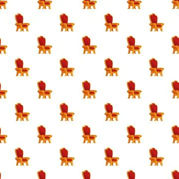 Royal red and gold throne chairs pattern Illustrazione stock