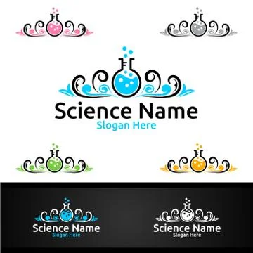 Royal Science and Research Lab Logo for Microbiology, Biotechnology, Chemistr Stock Illustration