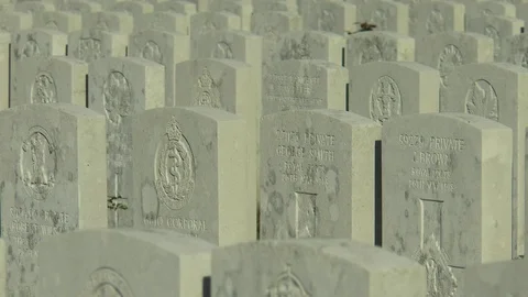 Royal Scots War Graves Etaples Military Cemetery France Stock Footage 97453187