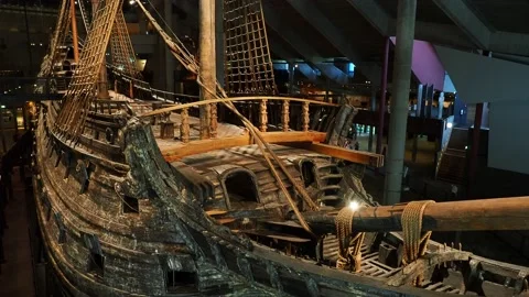 The Royal Ship Vasa in Vasa Museum, Stockholm, Sweden Stock Footage 170652422