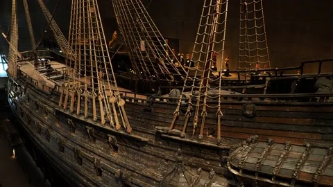 The Royal Ship Vasa in Vasa Museum, Stockholm, Sweden Stock Footage 170652483