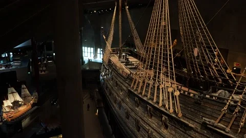 The Royal Ship Vasa in Vasa Museum, Stockholm, Sweden Stock Footage 170652536