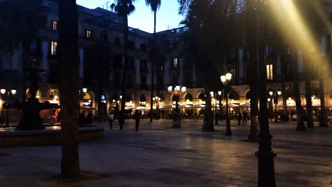 Royal Square in Barcelona Stock Footage 102166790