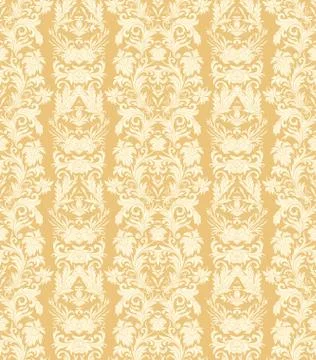 Royal striped seamless pattern. Rococo floral wallpaper. Damask background Stock-Illustration