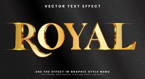 Royal style shiny editable text effect Stock Illustration