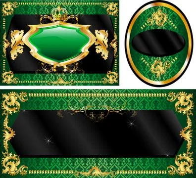 Royal Template Set Green Stock Illustration
