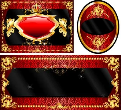 Royal Template Set Red Stock Illustration