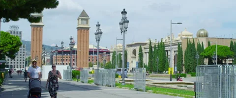 Royal tower in Barcelona Stock Footage 154459291